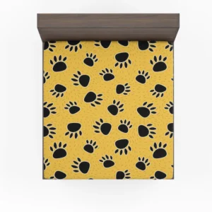 Cartoon Bear Footprints Fitted Sheet