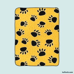 Cartoon Bear Footprints Fleece Blanket 1