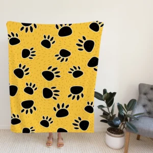 Cartoon Bear Footprints Fleece Blanket