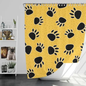 Cartoon Bear Footprints Shower Curtain