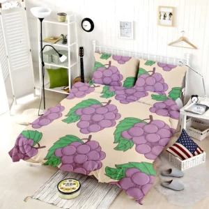 Cartoon Grape Bunch Design Bedding Set