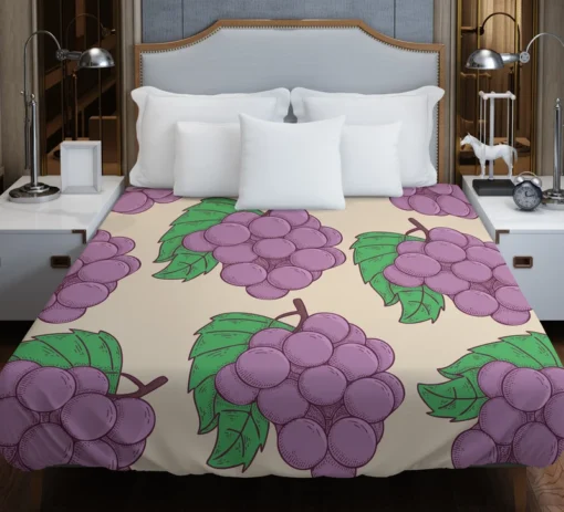 Cartoon Grape Bunch Design Duvet Cover