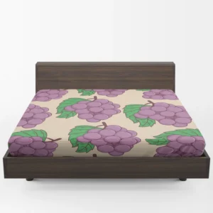 Cartoon Grape Bunch Design Fitted Sheet 1