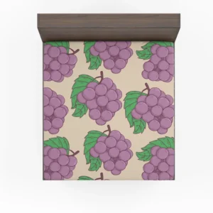 Cartoon Grape Bunch Design Fitted Sheet