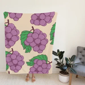 Cartoon Grape Bunch Design Fleece Blanket