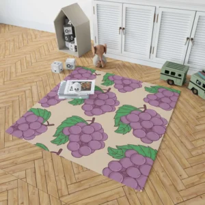 Cartoon Grape Bunch Design Rug 1