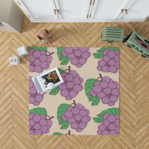 Cartoon Grape Bunch Design Rug