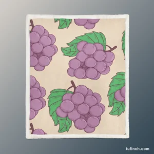 Cartoon Grape Bunch Design Sherpa Fleece Blanket 1