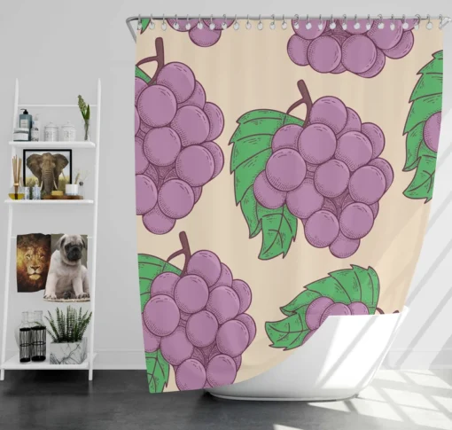 Cartoon Grape Bunch Design Shower Curtain