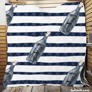 Cartoon Pattern Message In Bottle Quilt Blanket