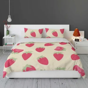 Cartoon Strawberry Fruit Pattern Bedding Set 1