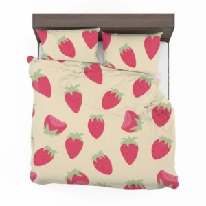 Cartoon Strawberry Fruit Pattern Bedding Set 2