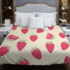 Cartoon Strawberry Fruit Pattern Duvet Cover