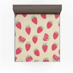 Cartoon Strawberry Fruit Pattern Fitted Sheet