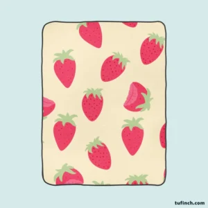 Cartoon Strawberry Fruit Pattern Fleece Blanket 1