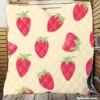 Cartoon Strawberry Fruit Pattern Quilt Blanket