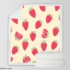 Cartoon Strawberry Fruit Pattern Sherpa Fleece Blanket