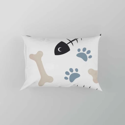 Cat Dog Food Print Pattern Pillow Case