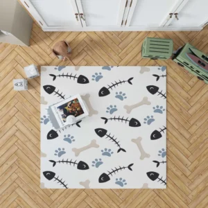 Cat Dog Food Print Pattern Rug