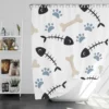 Cat Dog Food Print Pattern Shower Curtain