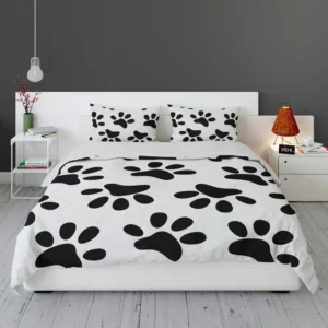 Cat Dog Paw Print Bedding Set 1