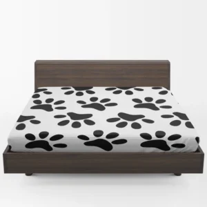 Cat Dog Paw Print Fitted Sheet 1