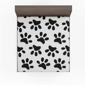 Cat Dog Paw Print Fitted Sheet