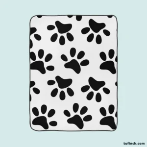 Cat Dog Paw Print Fleece Blanket 1