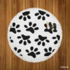 Cat Dog Paw Print Round Beach Towel