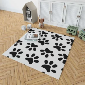 Cat Dog Paw Print Rug 1