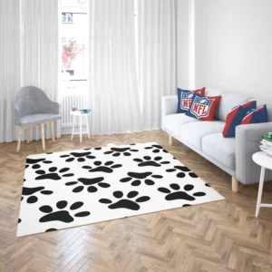 Cat Dog Paw Print Rug 2