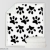 Cat Dog Paw Print Sherpa Fleece Blanket