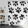 Cat Dog Paw Print Shower Curtain