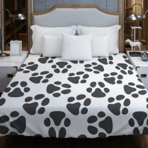 Cat Footprint Design Pattern Duvet Cover