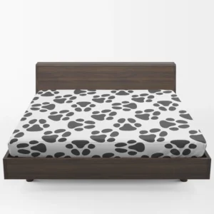 Cat Footprint Design Pattern Fitted Sheet 1