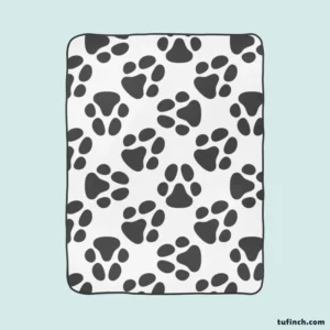 Cat Footprint Design Pattern Fleece Blanket 1