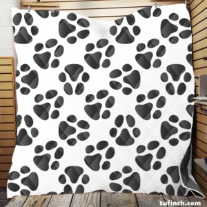 Cat Footprint Design Pattern Quilt Blanket