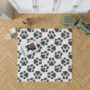 Cat Footprint Design Pattern Rug