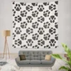 Cat Footprint Design Pattern Wall Tapestry