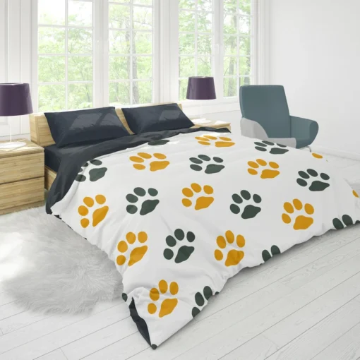 Cat Footprints Pattern Duvet Cover 1