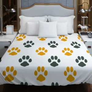 Cat Footprints Pattern Duvet Cover