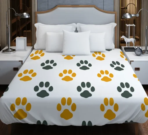 Cat Footprints Pattern Duvet Cover