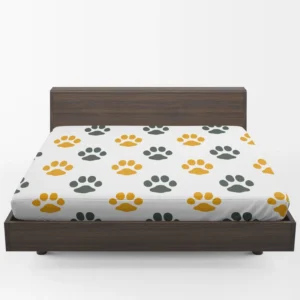 Cat Footprints Pattern Fitted Sheet 1