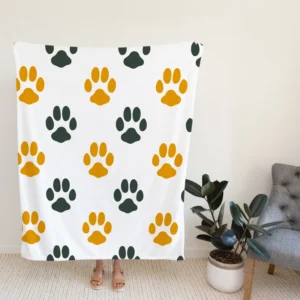 Cat Footprints Pattern Fleece Blanket