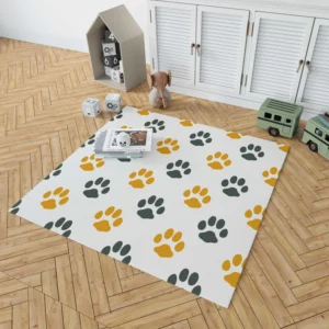 Cat Footprints Pattern Rug 1