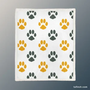 Cat Footprints Pattern Sherpa Fleece Blanket 1