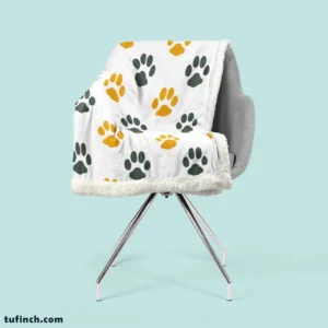 Cat Footprints Pattern Sherpa Fleece Blanket 2