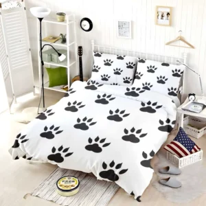 Cat Paw Animal Footprint Design Bedding Set