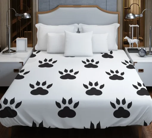 Cat Paw Animal Footprint Design Duvet Cover