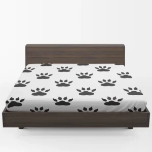 Cat Paw Animal Footprint Design Fitted Sheet 1